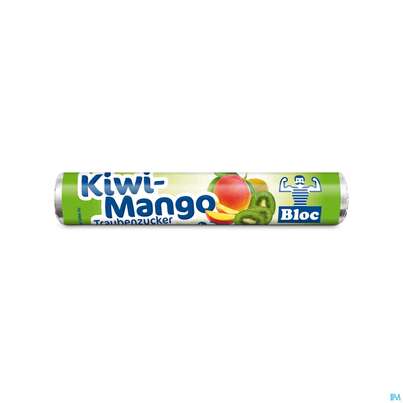 Sie sehen eine Packung Bloc Traubenzucker Rollen Kiwi-mango 42g, Produktbild: 02 Bloc Traubenzucker Rollen Kiwi-mango 42g, A-Nr.: 5134165 - 02