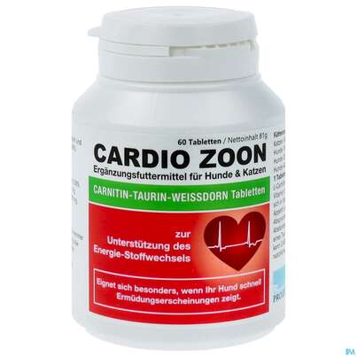 Sie sehen eine Packung Veterinaerprodukte Cardio-zoon Tabl 60st, Produktbild: 01 Veterinaerprodukte Cardio-zoon Tabl 60st, A-Nr.: 3210413 - 01