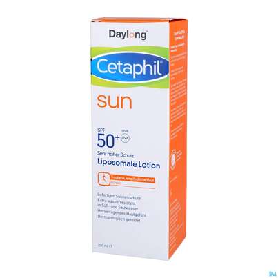 Sie sehen eine Packung Sonnenprodukte Cetaphil Sun Daylong Liposomale Lotion Spf50+ 200ml, Produktbild: 02 Sonnenprodukte Cetaphil Sun Daylong Liposomale Lotion Spf50+ 200ml, A-Nr.: 5129661 - 02