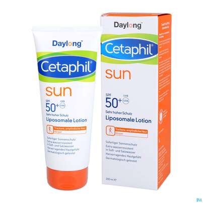 Sie sehen eine Packung Sonnenprodukte Cetaphil Sun Daylong Liposomale Lotion Spf50+ 200ml, Produktbild: 04 Sonnenprodukte Cetaphil Sun Daylong Liposomale Lotion Spf50+ 200ml, A-Nr.: 5129661 - 04