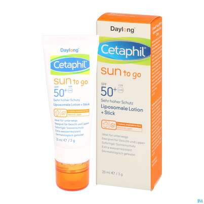 Sie sehen eine Packung Sonnenprodukte Cetaphil Sun Daylong Liposomale Lotion Stick Sun To Go Sfp50+ 20ml, Produktbild: 04 Sonnenprodukte Cetaphil Sun Daylong Liposomale Lotion Stick Sun To Go Sfp50+ 20ml, A-Nr.: 5192599 - 04