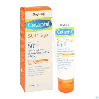 Sie sehen eine Packung Sonnenprodukte Cetaphil Sun Daylong Liposomale Lotion Stick Sun To Go Sfp50+ 20ml, Produktbild: 05 Sonnenprodukte Cetaphil Sun Daylong Liposomale Lotion Stick Sun To Go Sfp50+ 20ml, A-Nr.: 5192599 - 05