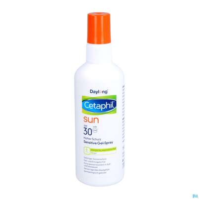 Sie sehen eine Packung Sonnenprodukte Cetaphil Sun Daylong Sensitive/gel Spray Sfp30 150ml, Produktbild: 06 Sonnenprodukte Cetaphil Sun Daylong Sensitive/gel Spray Sfp30 150ml, A-Nr.: 5129721 - 06