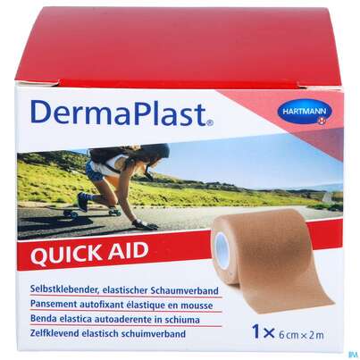 Sie sehen eine Packung Dermaplast Quickaid 2mx 6cm Hautfarben 1st, Produktbild: 01 Dermaplast Quickaid 2mx 6cm Hautfarben 1st, A-Nr.: 4938967 - 01