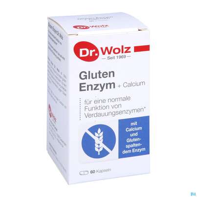 Sie sehen eine Packung Dr.wolz Gluten Enzym +calcium Kapseln 60522 60st, Produktbild: 04 Dr.wolz Gluten Enzym +calcium Kapseln 60522 60st, A-Nr.: 4828285 - 04