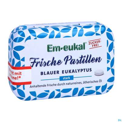 Sie sehen eine Packung Em-eukal Frische Pastillen Dose Zfr Blauer Eukalyptus 20g, Produktbild: 05 Em-eukal Frische Pastillen Dose Zfr Blauer Eukalyptus 20g, A-Nr.: 4934024 - 05