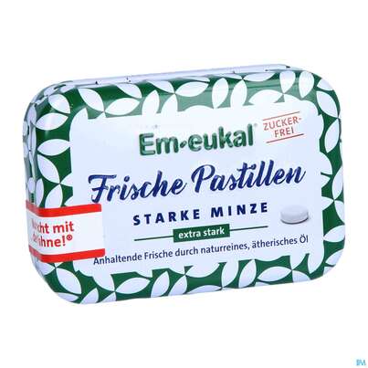 Sie sehen eine Packung Em-eukal Frische Pastillen Dose Zfr Starke Minze 20g, Produktbild: 03 Em-eukal Frische Pastillen Dose Zfr Starke Minze 20g, A-Nr.: 4934047 - 03