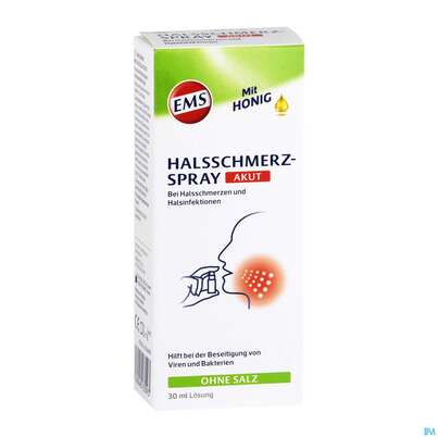 Sie sehen eine Packung Emser Halsschmerz Spray Akut +honig Ab 6 Jahre Halsschmerz +infektion 30ml, Produktbild: 04 Emser Halsschmerz Spray Akut +honig Ab 6 Jahre Halsschmerz +infektion 30ml, A-Nr.: 4737921 - 04