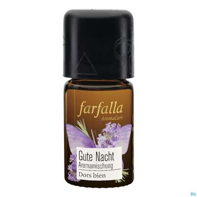 Sie sehen eine Packung Farfalla Aromamischung Lavendel Gute Nacht 5ml, Produktbild: 01 Farfalla Aromamischung Lavendel Gute Nacht 5ml, A-Nr.: 5160866 - 01