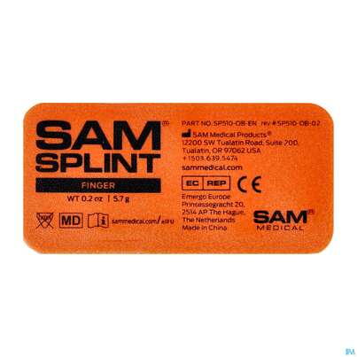 Sie sehen eine Packung Fingerschiene Sam Splint Alu Formbar 9,5x 4,5cm S 005 1st, Produktbild: 02 Fingerschiene Sam Splint Alu Formbar 9,5x 4,5cm S 005 1st, A-Nr.: 2862065 - 02