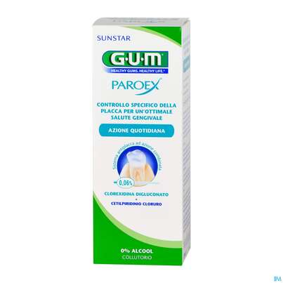 Sie sehen eine Packung Mundwasser/spuelung Gum Mundspuelung Paroex Chx O.alk 0,06% Langzeitpflege 1702 500ml, Produktbild: 02 Mundwasser/spuelung Gum Mundspuelung Paroex Chx O.alk 0,06% Langzeitpflege 1702 500ml, A-Nr.: 3190202 - 02