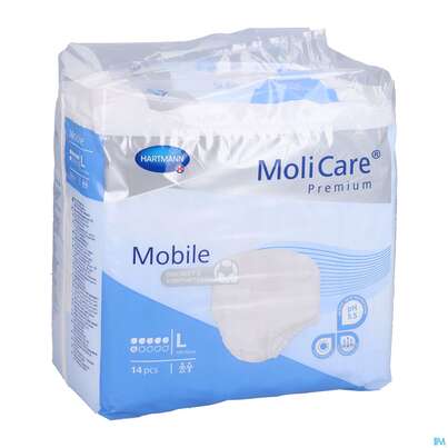 Inkontinenz Molicare Premium/mobile/6 Tropfen Blau L 100-150cm 14st, A-Nr.: 2581538 - 05