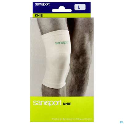 Sie sehen eine Packung Kniebandagen Sanisport L Nr 22 1st, Produktbild: 01 Kniebandagen Sanisport L Nr 22 1st, A-Nr.: 1616559 - 01