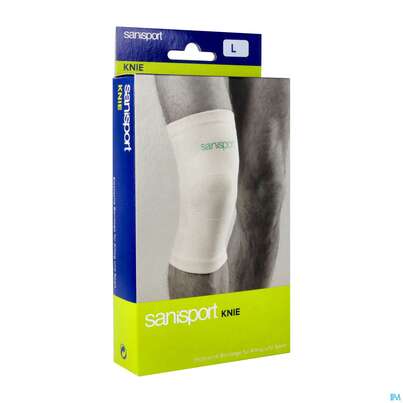 Sie sehen eine Packung Kniebandagen Sanisport L Nr 22 1st, Produktbild: 02 Kniebandagen Sanisport L Nr 22 1st, A-Nr.: 1616559 - 02