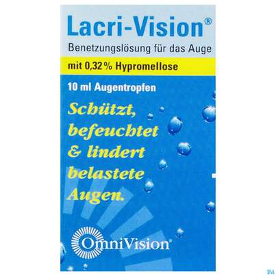 Sie sehen eine Packung Augentropfen Lacri-vision 10ml, Produktbild: 01 Augentropfen Lacri-vision 10ml, A-Nr.: 3829609 - 01