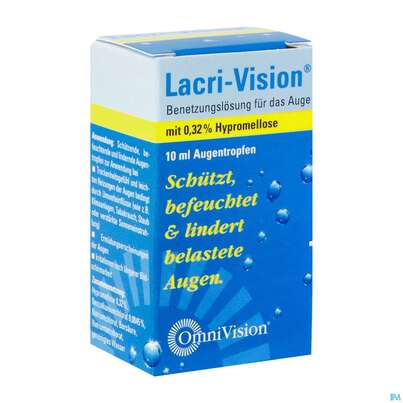 Sie sehen eine Packung Augentropfen Lacri-vision 10ml, Produktbild: 02 Augentropfen Lacri-vision 10ml, A-Nr.: 3829609 - 02