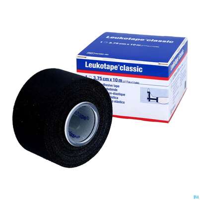 Sie sehen eine Packung Tape Leukotape Classic 10mx 3,75cm Schwarz 1st, Produktbild: 04 Tape Leukotape Classic 10mx 3,75cm Schwarz 1st, A-Nr.: 2743001 - 04