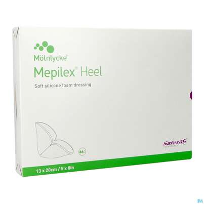 Sie sehen eine Packung Wundverband Mepilex Silikon Heel 13x20cm 5st, Produktbild: 02 Wundverband Mepilex Silikon Heel 13x20cm 5st, A-Nr.: 3136680 - 02
