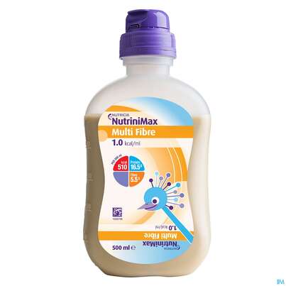 Sie sehen eine Packung Nutrini/500ml Sondennahrung Smart Pack Multifibre 12st, Produktbild: 01 Nutrini/500ml Sondennahrung Smart Pack Multifibre 12st, A-Nr.: 4839053 - 01