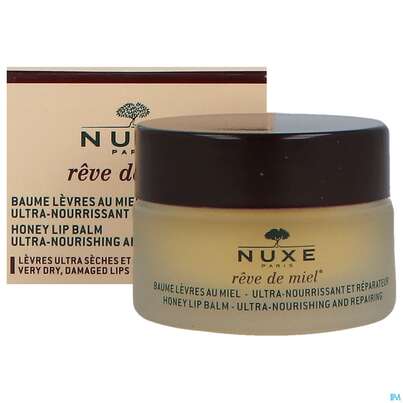 Sie sehen eine Packung Nuxe Reve De Miel Baume Levres 15g, Produktbild: 01 Nuxe Reve De Miel Baume Levres 15g, A-Nr.: 4080378 - 01