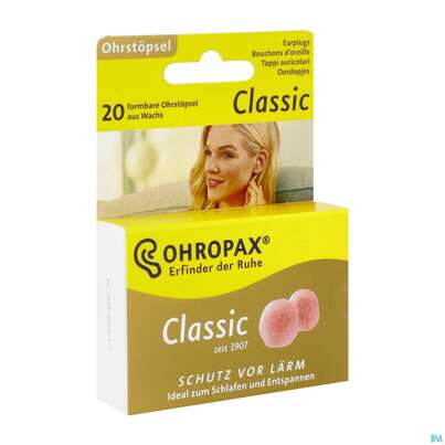 Sie sehen eine Packung Ohrenschutz Ohropax Classic Ohrstoepsel Wachs Gerx1 20st, Produktbild: 02 Ohrenschutz Ohropax Classic Ohrstoepsel Wachs Gerx1 20st, A-Nr.: 1625682 - 02