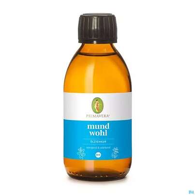Sie sehen eine Packung Primavera Mundwohl Oelziehkur Bio 200ml, Produktbild: 01 Primavera Mundwohl Oelziehkur Bio 200ml, A-Nr.: 5430171 - 01