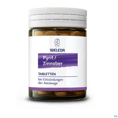 Sie sehen eine Packung Pyrit-zinnober Tabl Weleda 80st, Produktbild: 02 Pyrit-zinnober Tabl Weleda 80st, A-Nr.: 3817641 - 02