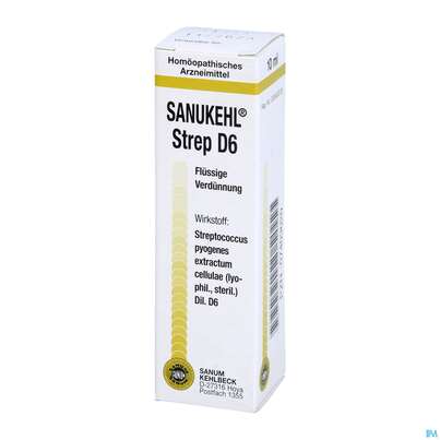 Sie sehen eine Packung Sanukehl Strep Tropfen D6 10ml, Produktbild: 02 Sanukehl Strep Tropfen D6 10ml, A-Nr.: 2395132 - 02