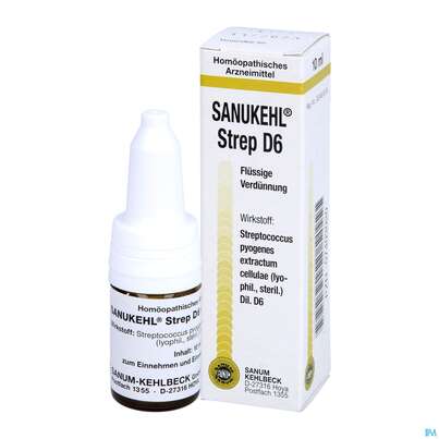 Sie sehen eine Packung Sanukehl Strep Tropfen D6 10ml, Produktbild: 04 Sanukehl Strep Tropfen D6 10ml, A-Nr.: 2395132 - 04