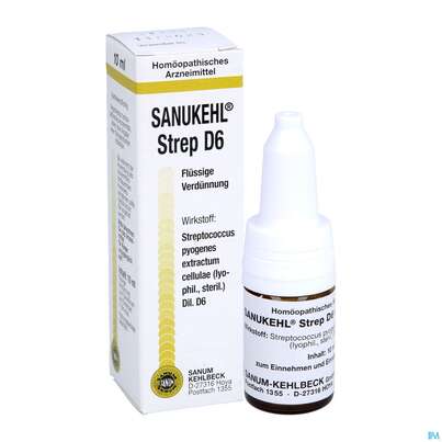 Sie sehen eine Packung Sanukehl Strep Tropfen D6 10ml, Produktbild: 05 Sanukehl Strep Tropfen D6 10ml, A-Nr.: 2395132 - 05