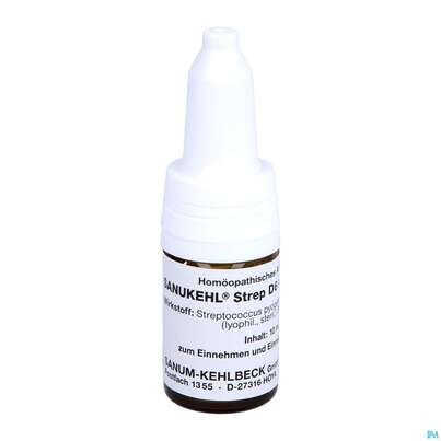 Sie sehen eine Packung Sanukehl Strep Tropfen D6 10ml, Produktbild: 06 Sanukehl Strep Tropfen D6 10ml, A-Nr.: 2395132 - 06