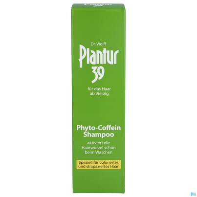 Sie sehen eine Packung Shampoon Plantur 39 Coffein Coloriertes Haar 250ml, Produktbild: 01 Shampoon Plantur 39 Coffein Coloriertes Haar 250ml, A-Nr.: 3275973 - 01