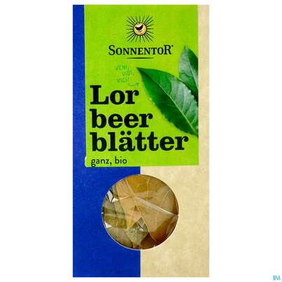 Sie sehen eine Packung Sonnentor Bio Lorbeerblaetter Ganz 00335 10g, Produktbild: 01 Sonnentor Bio Lorbeerblaetter Ganz 00335 10g, A-Nr.: 3740252 - 01