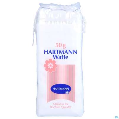 Sie sehen eine Packung Verbandwatte Baumwolle/100% -hartmann 50g, Produktbild: 01 Verbandwatte Baumwolle/100% -hartmann 50g, A-Nr.: 0691926 - 01