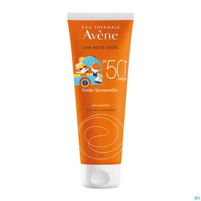 Sie sehen eine Packung Avène Kinder-sonnenmilch Spf 50+ 250ml, Produktbild: 01 Avène Kinder-sonnenmilch Spf 50+ 250ml, A-Nr.: 4310625 - 01
