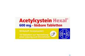 Acetylcystein-hexal Lösbare Tabl 600mg 10st, A-Nr.: 3771689 - 01