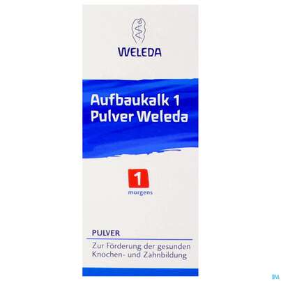 Sie sehen eine Packung Aufbaukalk Pulver 1 Weleda 45g, Produktbild: 01 Aufbaukalk Pulver 1 Weleda 45g, A-Nr.: 4294607 - 01