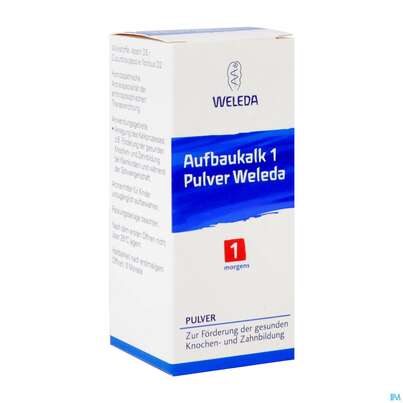 Sie sehen eine Packung Aufbaukalk Pulver 1 Weleda 45g, Produktbild: 02 Aufbaukalk Pulver 1 Weleda 45g, A-Nr.: 4294607 - 02
