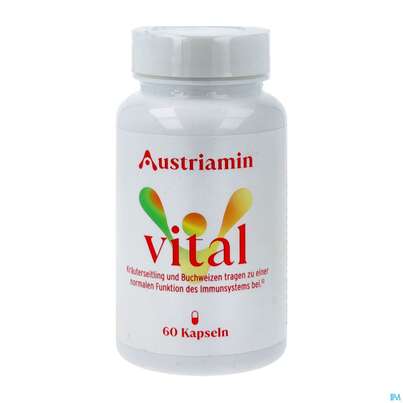 Sie sehen eine Packung Austriamin Kapseln Vital Dose 60st, Produktbild: 02 Austriamin Kapseln Vital Dose 60st, A-Nr.: 5821954 - 02