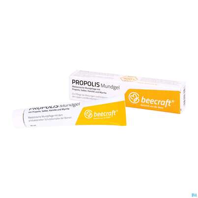Sie sehen eine Packung Mundgel Beecraft Propolis Nr.62007 20ml, Produktbild: 05 Mundgel Beecraft Propolis Nr.62007 20ml, A-Nr.: 5209182 - 05