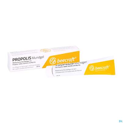 Sie sehen eine Packung Mundgel Beecraft Propolis Nr.62007 20ml, Produktbild: 06 Mundgel Beecraft Propolis Nr.62007 20ml, A-Nr.: 5209182 - 06