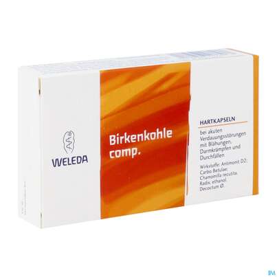 Sie sehen eine Packung Birkenkohle Cp-weleda Kapseln 20st, Produktbild: 02 Birkenkohle Cp-weleda Kapseln 20st, A-Nr.: 3576485 - 02