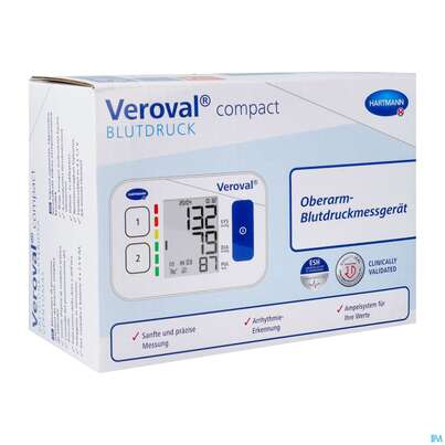 Sie sehen eine Packung Blutdruckmesser Veroval/compact Geraet Oberarm 1st, Produktbild: 02 Blutdruckmesser Veroval/compact Geraet Oberarm 1st, A-Nr.: 4897180 - 02