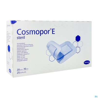 Sie sehen eine Packung Wundverband Cosmopor/e Steril Selbstklebend 10x 20cm 25st, Produktbild: 03 Wundverband Cosmopor/e Steril Selbstklebend 10x 20cm 25st, A-Nr.: 2773781 - 03