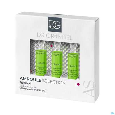 Sie sehen eine Packung Dr.grandel Professional Collection Ampulle 3x3ml Retinol 41677 9ml, Produktbild: 01 Dr.grandel Professional Collection Ampulle 3x3ml Retinol 41677 9ml, A-Nr.: 3990598 - 01