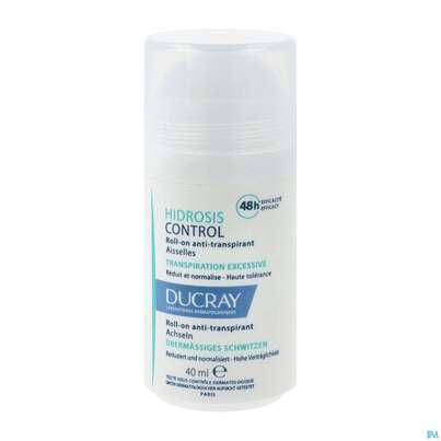 Sie sehen eine Packung Ducray Hidrosis Control Roll-on Anti-transpirant Neu 40ml, Produktbild: 03 Ducray Hidrosis Control Roll-on Anti-transpirant Neu 40ml, A-Nr.: 5724174 - 03