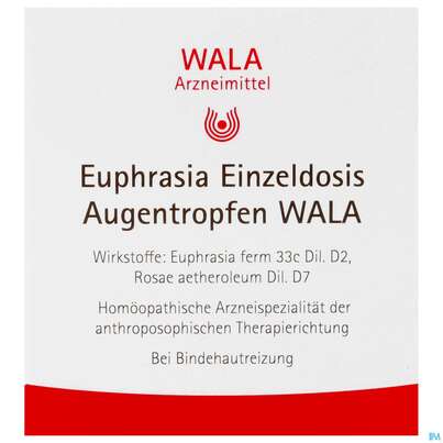 Sie sehen eine Packung Euphrasia -wala Einzeldosis Augentropfen 0,5ml 5st, Produktbild: 01 Euphrasia -wala Einzeldosis Augentropfen 0,5ml 5st, A-Nr.: 4967905 - 01