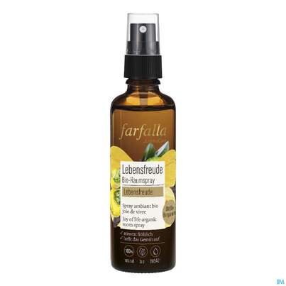 Sie sehen eine Packung Farfalla Bio-raumspray Bergamotte Lebensfreude 75ml, Produktbild: 01 Farfalla Bio-raumspray Bergamotte Lebensfreude 75ml, A-Nr.: 4908162 - 01