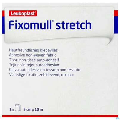 Sie sehen eine Packung Fixierbinden Fixomull/stretch Fixierverband 10mx 5cm 1st, Produktbild: 01 Fixierbinden Fixomull/stretch Fixierverband 10mx 5cm 1st, A-Nr.: 0546147 - 01