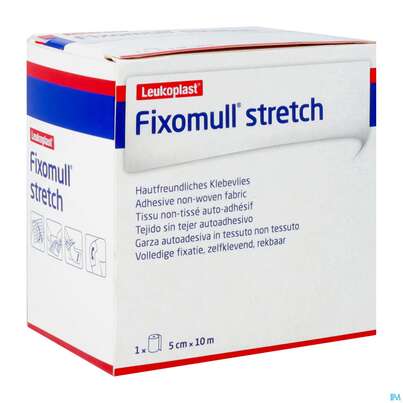 Sie sehen eine Packung Fixierbinden Fixomull/stretch Fixierverband 10mx 5cm 1st, Produktbild: 02 Fixierbinden Fixomull/stretch Fixierverband 10mx 5cm 1st, A-Nr.: 0546147 - 02